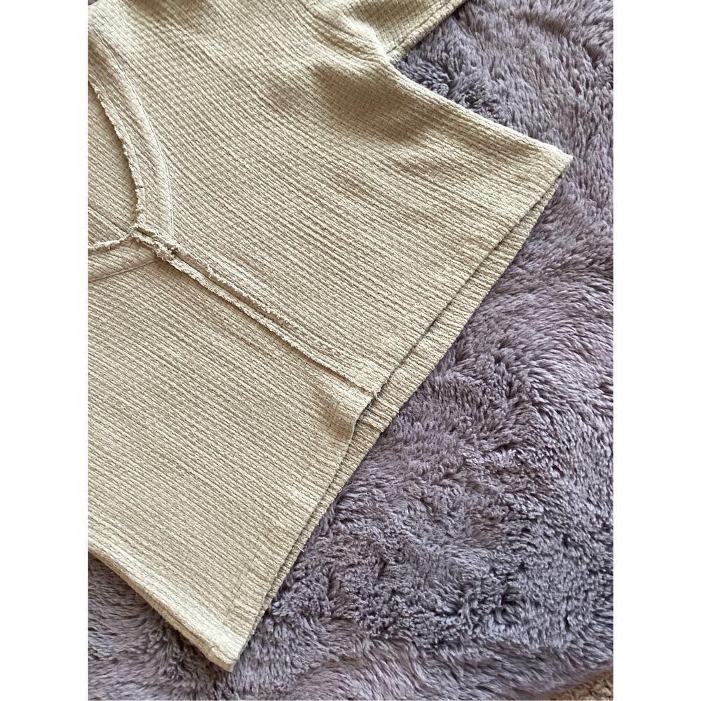Free People Women's Tweed Crop Top Boxy Fit Boho Comfy Sage Green Size Small - Picture 4 of 9